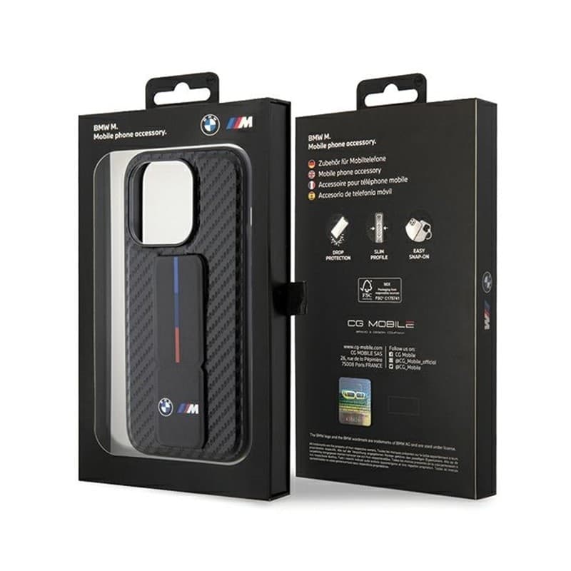 BMW Grip Stand Smooth & Carbon - Case for iPhone 15 Pro (Black) - 9