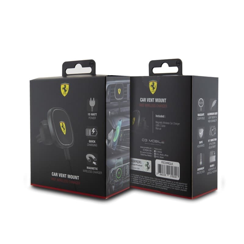 Ferrari MagSafe Collection - Magnetic car holder with 15W wireless charging (black) - 4
