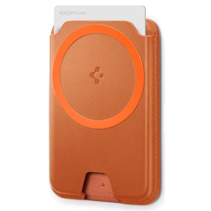 Spigen Valentinus MagFit + MagSafe - Portafoglio magnetico (arancione metallizzato) - 5