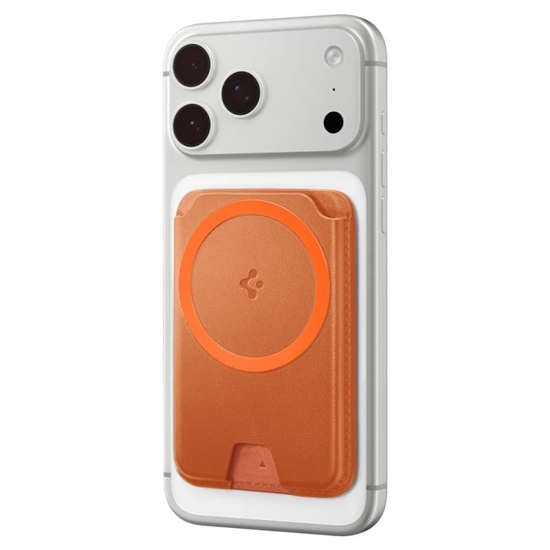 Spigen Valentinus MagFit + MagSafe - Portafoglio magnetico (arancione metallizzato) - 6