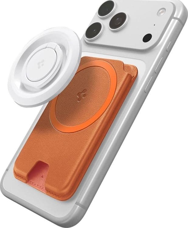 Spigen Valentinus MagFit + MagSafe - Portafoglio magnetico (arancione metallizzato) - 7