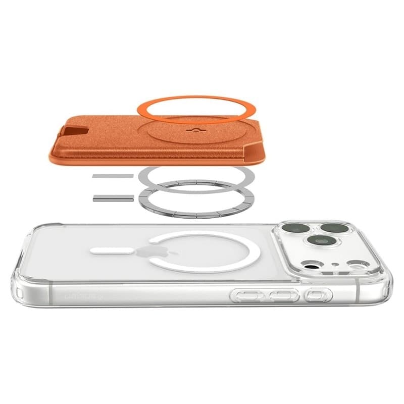 Spigen Valentinus MagFit + MagSafe - Portafoglio magnetico (arancione metallizzato) - 8