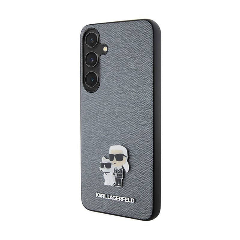 Karl Lagerfeld Saffiano Karl & Choupette Metal Pin - Samsung Galaxy S24 Case (grey) - 2