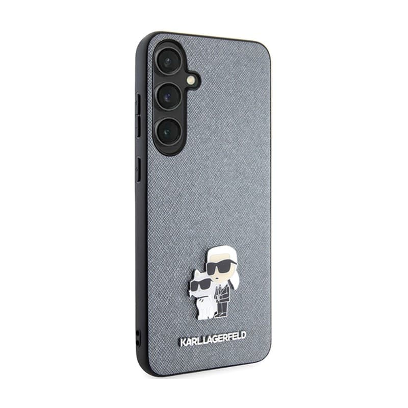 Karl Lagerfeld Saffiano Karl & Choupette Metal Pin - Samsung Galaxy S24 Case (grey) - 4