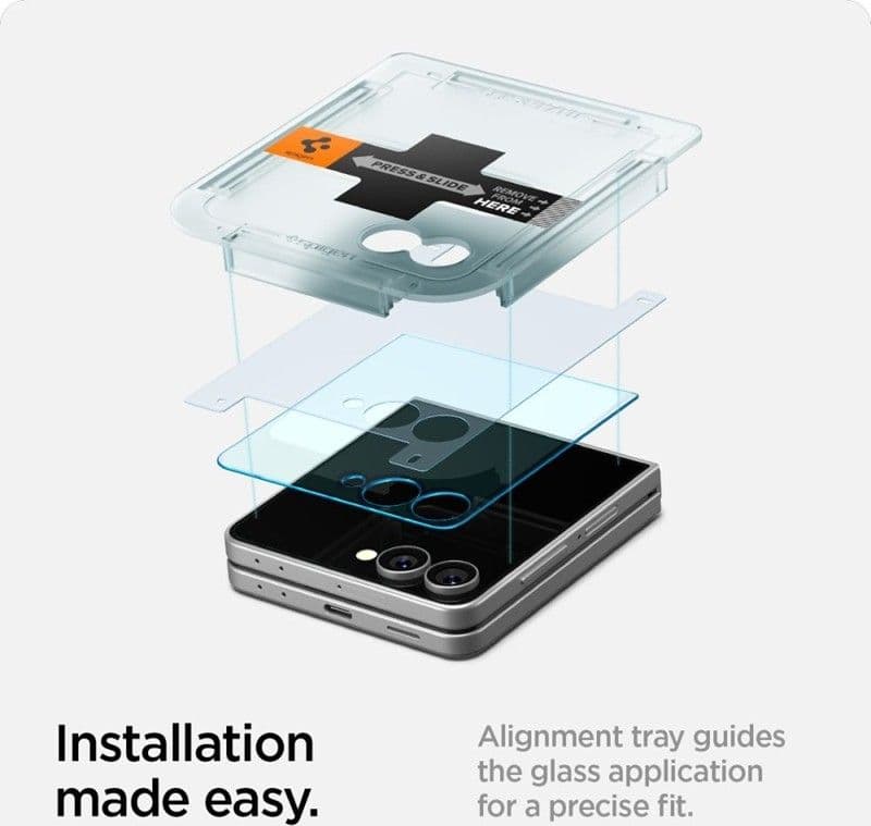 Spigen GLAS.TR EZ Fit HD 2-Pack - Tempered Glass for Samsung Galaxy Z Flip 7 - 10