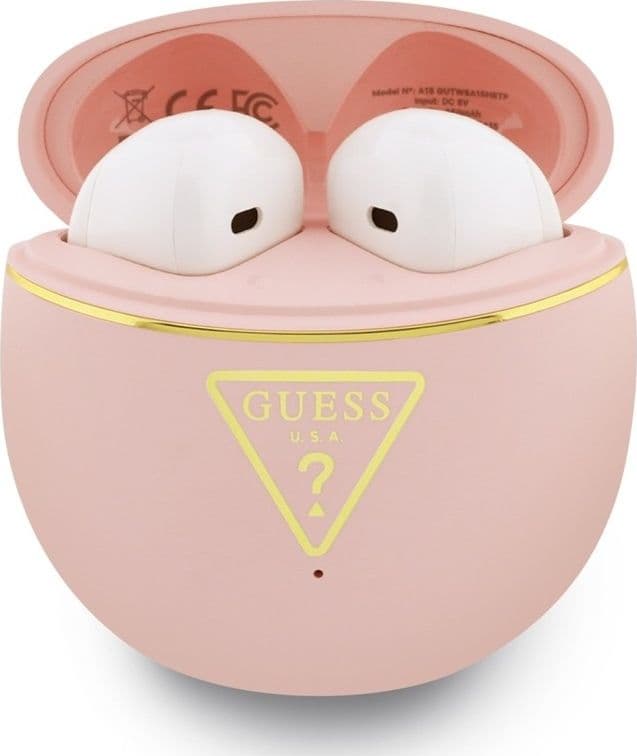 Guess Gold Line Triangle - Auricolari Bluetooth TWS + Custodia di ricarica (Rosa) - 2