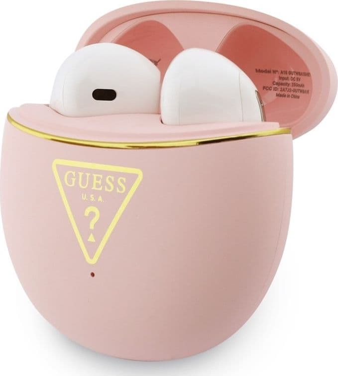 Guess Gold Line Triangle - Auricolari Bluetooth TWS + Custodia di ricarica (Rosa) - 3