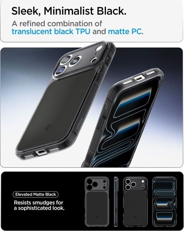 Spigen Ultra Hybrid T Mag MagSafe - Custodia per iPhone 18 Pro / 17 Pro (Nero opaco) - 8