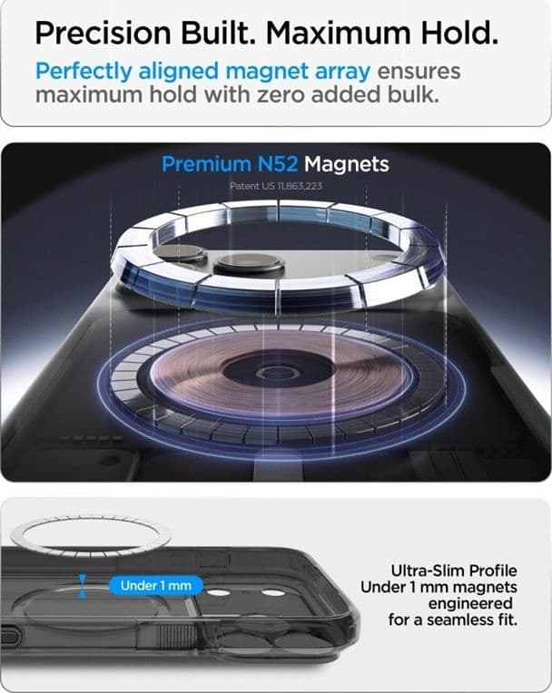 Spigen Ultra Hybrid T Mag MagSafe - Custodia per iPhone 18 Pro / 17 Pro (Nero opaco) - 9