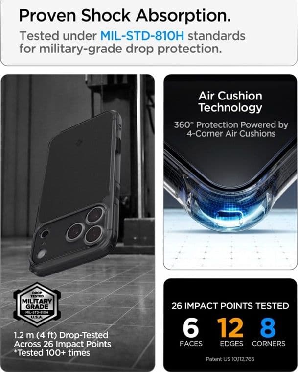 Spigen Ultra Hybrid T Mag MagSafe - Custodia per iPhone 18 Pro / 17 Pro (Nero opaco) - 10