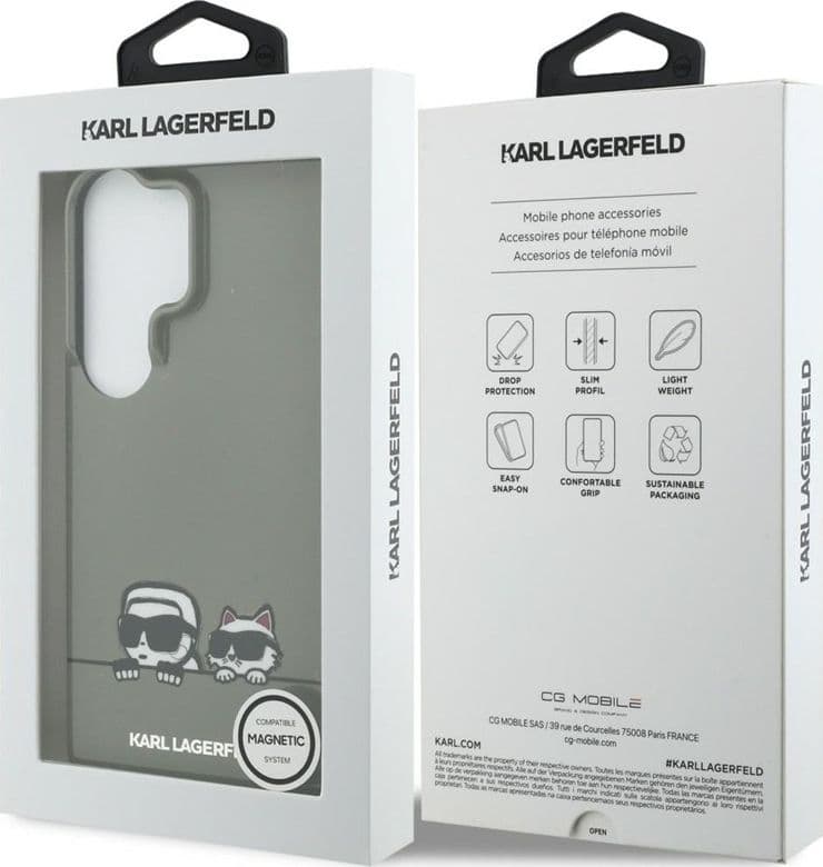 Karl Lagerfeld IML Peekaboo Karl & Choupette MagSafe - Custodia per Samsung Galaxy S26 Ultra (nera) - 8