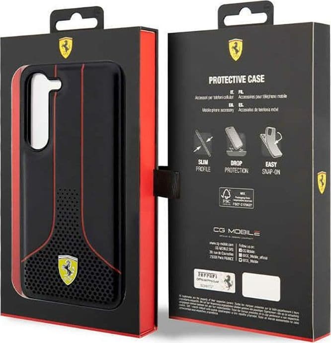 Ferrari Perforated 296P Collection - Case for Samsung Galaxy S23 (Black) - 9