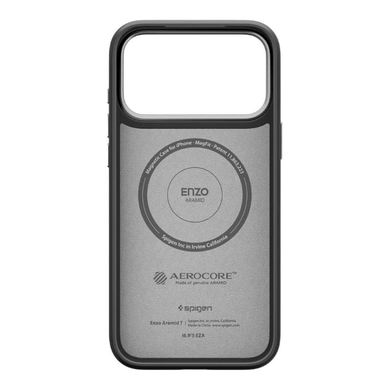 Spigen Enzo Aramid T Mag MagSafe - Case for iPhone 17 Pro Max (Black/Silver) - 3