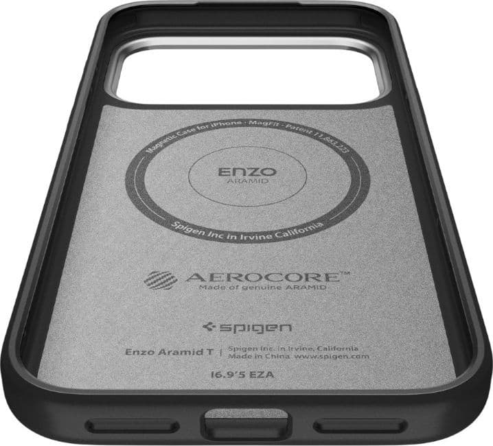 Spigen Enzo Aramid T Mag MagSafe - Case for iPhone 17 Pro Max (Black/Silver) - 8
