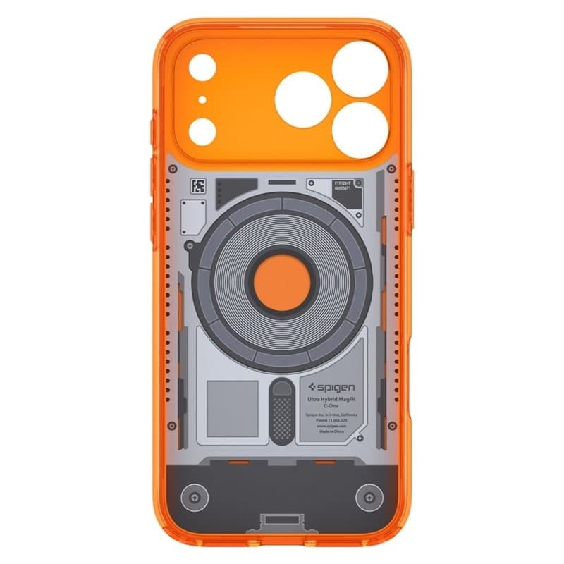 Spigen Ultra Hybrid Mag MagSafe - Custodia per iPhone 18 Pro Max / 17 Pro Max (C-One Tangerine) - 4