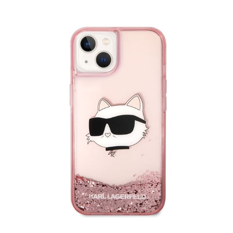 Karl Lagerfeld Liquid Glitter NFT Choupette Head - Case for iPhone 14 Plus (Pink) - 3