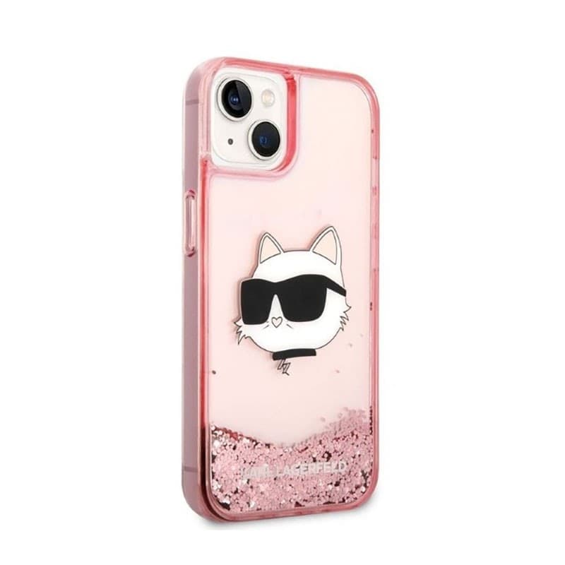Karl Lagerfeld Liquid Glitter NFT Choupette Head - Case for iPhone 14 Plus (Pink) - 4