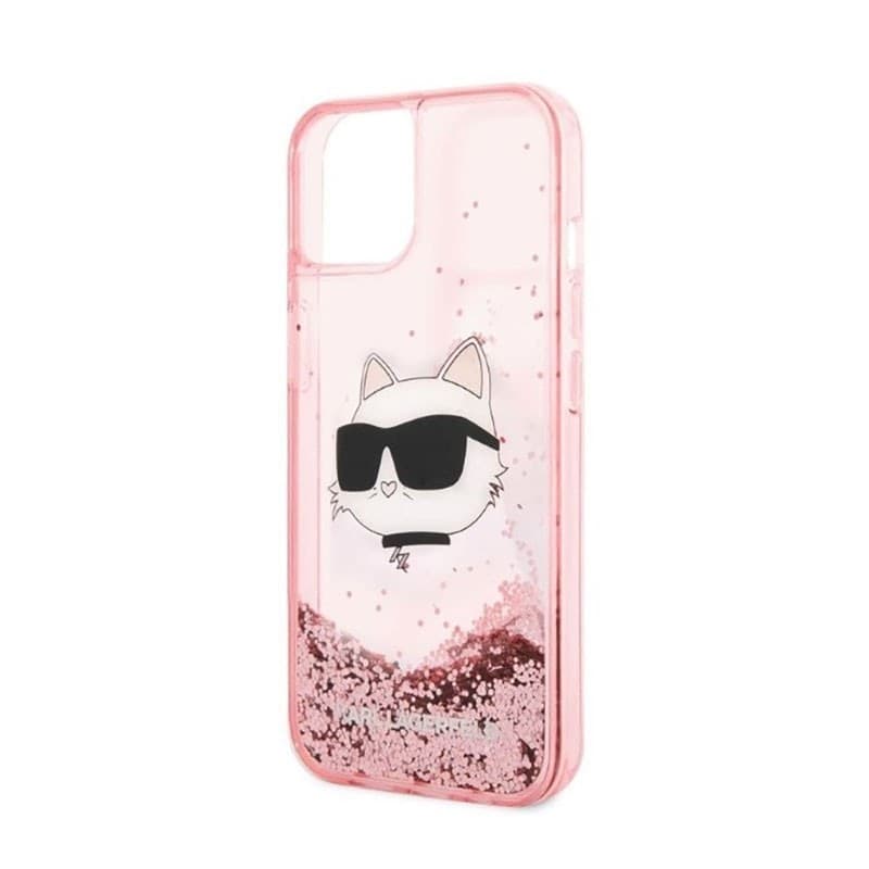 Karl Lagerfeld Liquid Glitter NFT Choupette Head - Case for iPhone 14 Plus (Pink) - 6