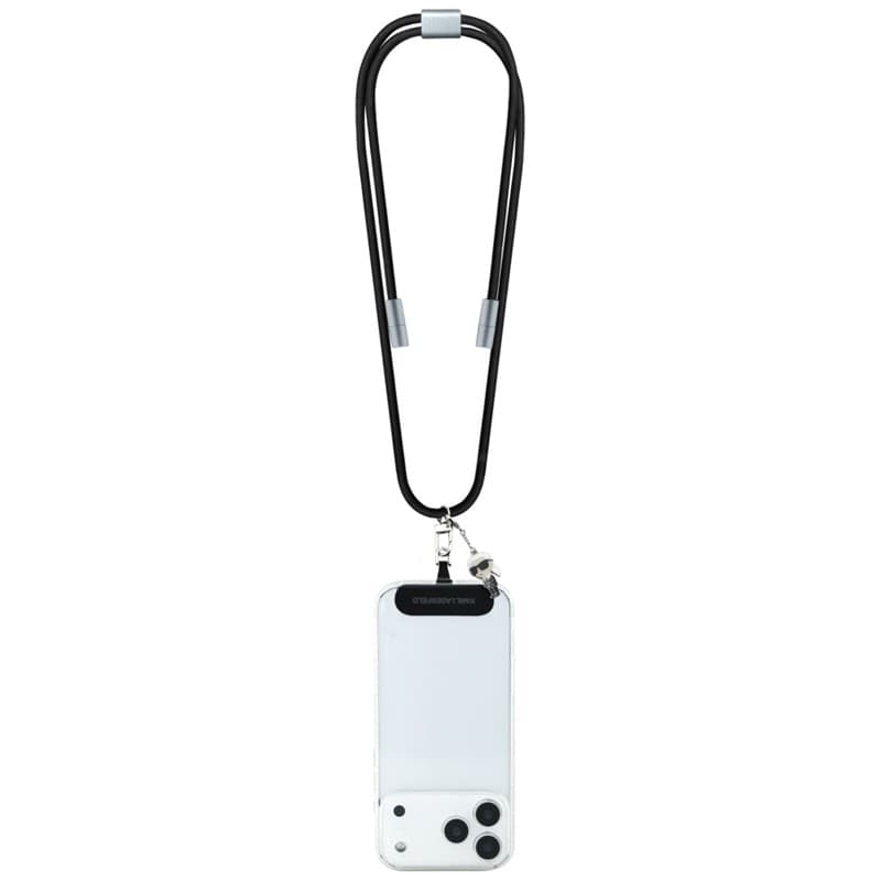 Karl Lagerfeld Crossbody Strap Ikonik Charm - Universal Phone Strap / USB-C to USB-C Cable 1.5m (Black) - 2