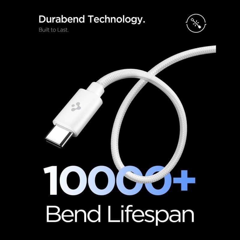 Spigen EE451EU Essential GaN Pro - Caricabatterie da parete USB-C PD PPS da 45 W + cavo USB-C da 1 m (bianco) - 5