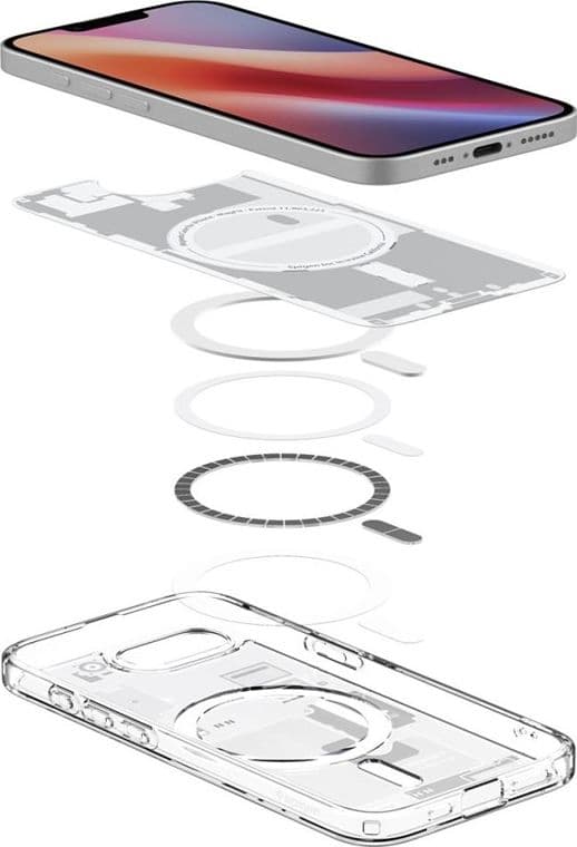 Spigen Ultra Hybrid Mag MagSafe - Custodia per iPhone 17e / 16e (Zero One White) - 8