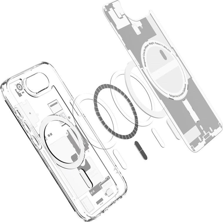 Spigen Ultra Hybrid Mag MagSafe - Custodia per iPhone 17e / 16e (Zero One White) - 9