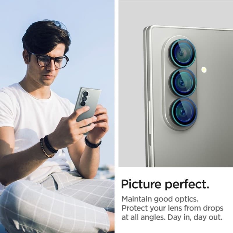 Spigen Optik Pro HD GLAS.TR EZ Fit Camera Protector 2-Pack - Lens Protector for Samsung Galaxy Z Fold 7 (2 pcs)(Black) - 7