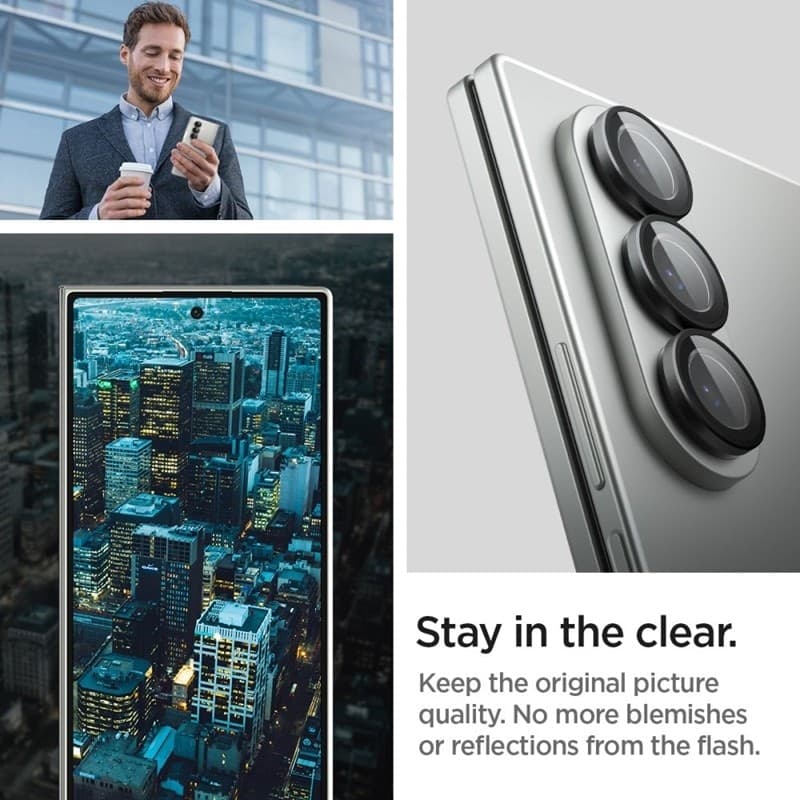 Spigen Optik Pro HD GLAS.TR EZ Fit Camera Protector 2-Pack - Lens Protector for Samsung Galaxy Z Fold 7 (2 pcs)(Black) - 8