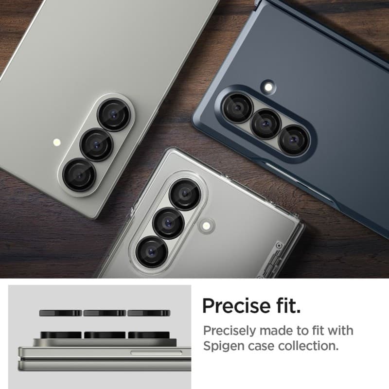 Spigen Optik Pro HD GLAS.TR EZ Fit Camera Protector 2-Pack - Lens Protector for Samsung Galaxy Z Fold 7 (2 pcs)(Black) - 10