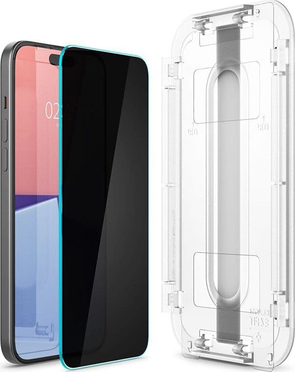 Spigen GLAS.TR EZ FIT Privacy 2-Pack - Tempered glass with privacy filter for iPhone 15 / 16 2pcs - 3