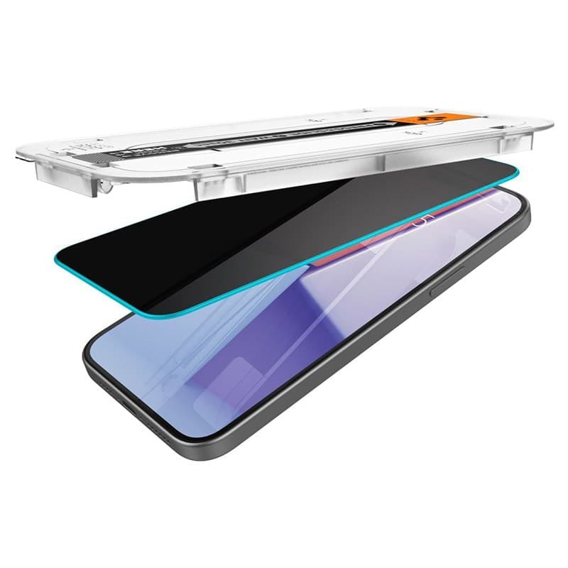 Spigen GLAS.TR EZ FIT Privacy 2-Pack - Tempered glass with privacy filter for iPhone 15 / 16 2pcs - 5