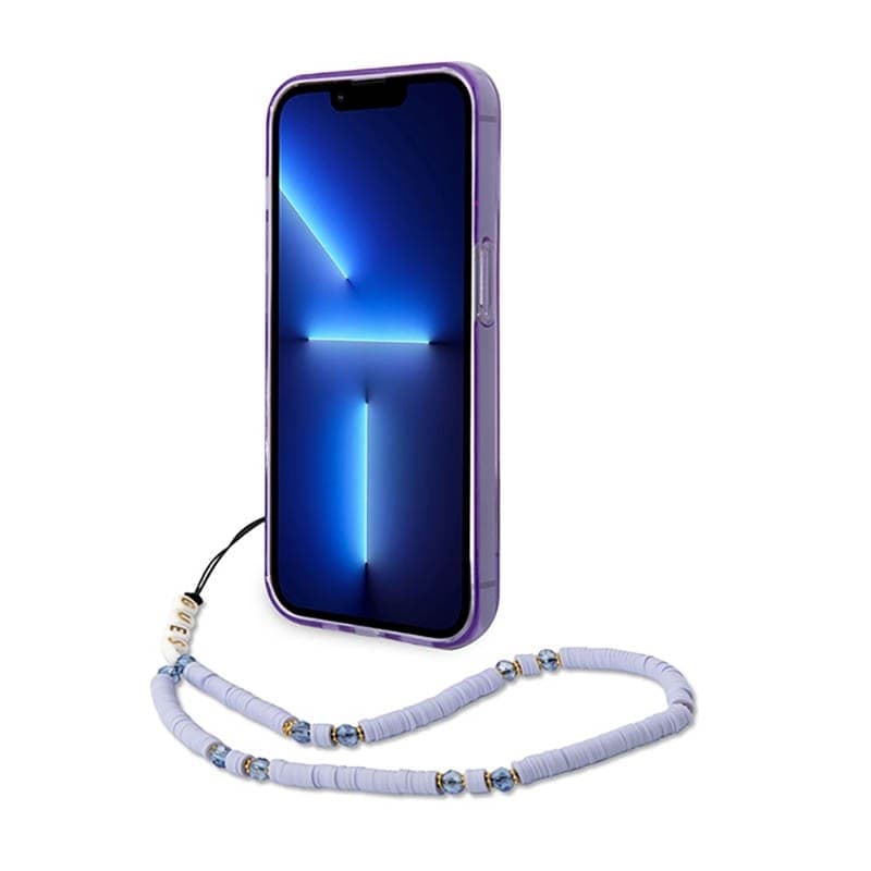 Guess Translucent Pearl Strap - Case for iPhone 14 Pro (Purple) - 4