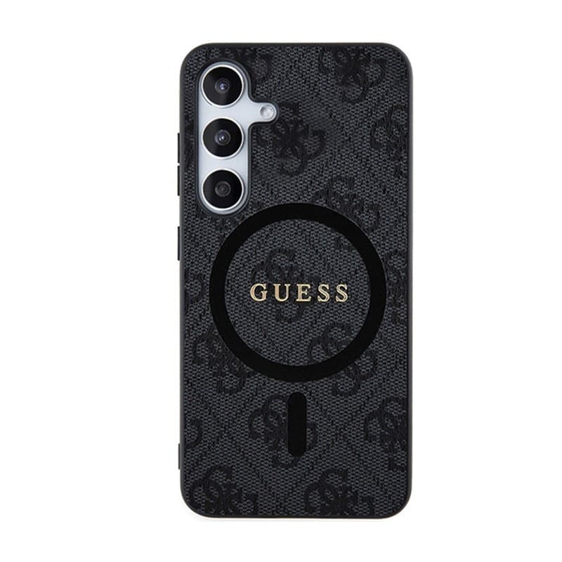 Guess 4G Collection Leather Metal Logo MagSafe - Case for Samsung Galaxy S24 (black) - 3