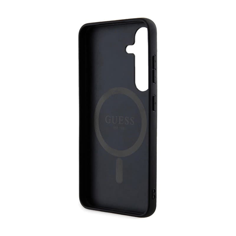Guess 4G Collection Leather Metal Logo MagSafe - Case for Samsung Galaxy S24 (black) - 7