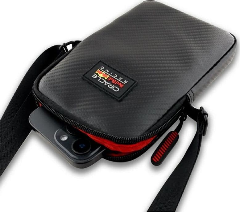 Borsa a tracolla per cellulare Red Bull Carbon Patch (nera) - 4