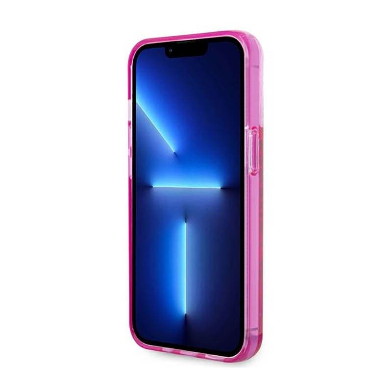 Karl Lagerfeld Liquid Glitter Translucent Elongated Logo Case - Case for iPhone 14 Pro Max (Pink) - 5