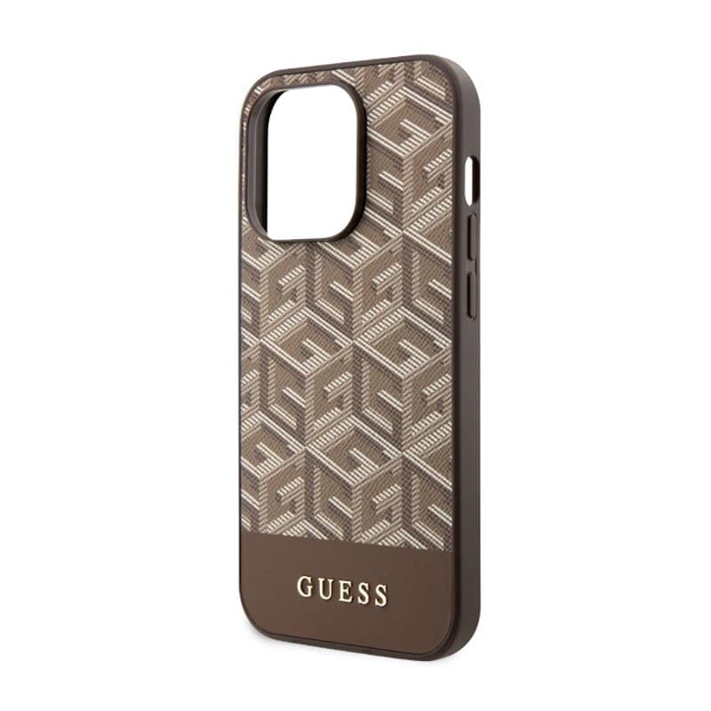 Guess GCube Stripes MagSafe - Case for iPhone 14 Pro (Brown) - 6