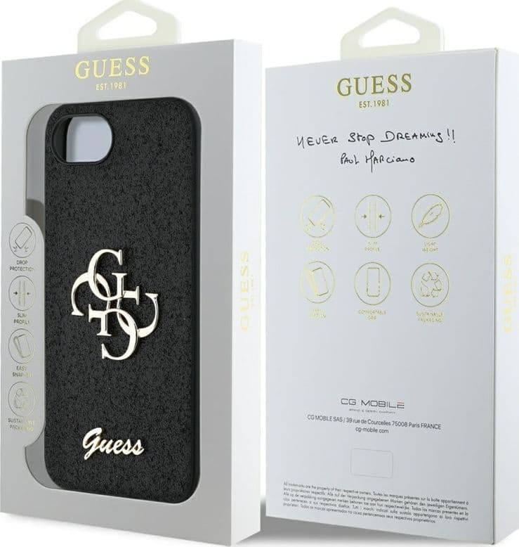 Guess Fixed Glitter Big 4G - Case for iPhone 16e (black) - 8