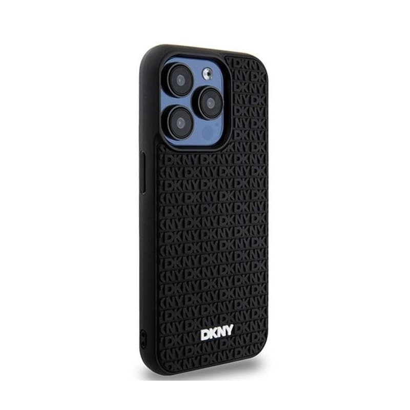 DKNY 3D Rubber Repeat Pattern - Case for iPhone 15 Pro (Black) - 4