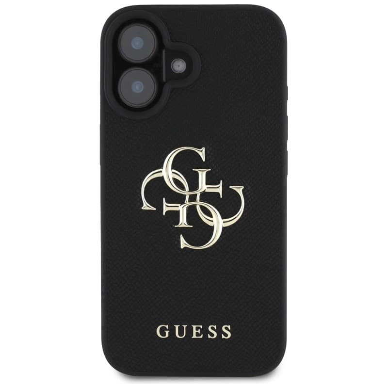 Guess Grained Big 4G Logo Small Classic Logo - Case for iPhone 16 (black) - 3