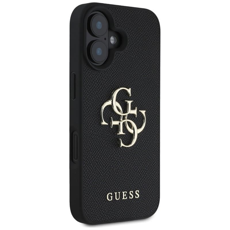 Guess Grained Big 4G Logo Small Classic Logo - Case for iPhone 16 (black) - 4
