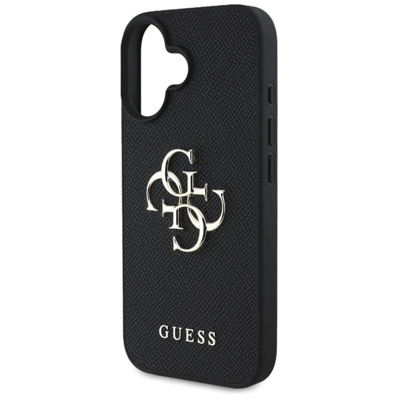 Guess Grained Big 4G Logo Small Classic Logo - Case for iPhone 16 (black) - 6