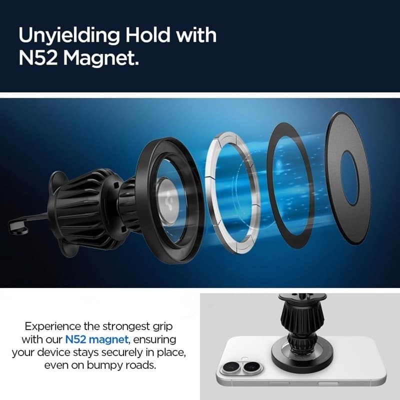 Spigen MFT13 Magnetic Dashboard & Vent Car Mount - Magnetic Car Holder MagSafe (Black) - 5