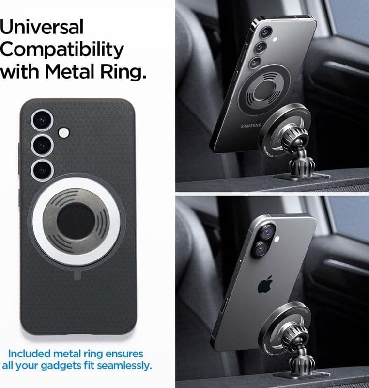 Spigen MFT13 Magnetic Dashboard & Vent Car Mount - Magnetic Car Holder MagSafe (Black) - 7