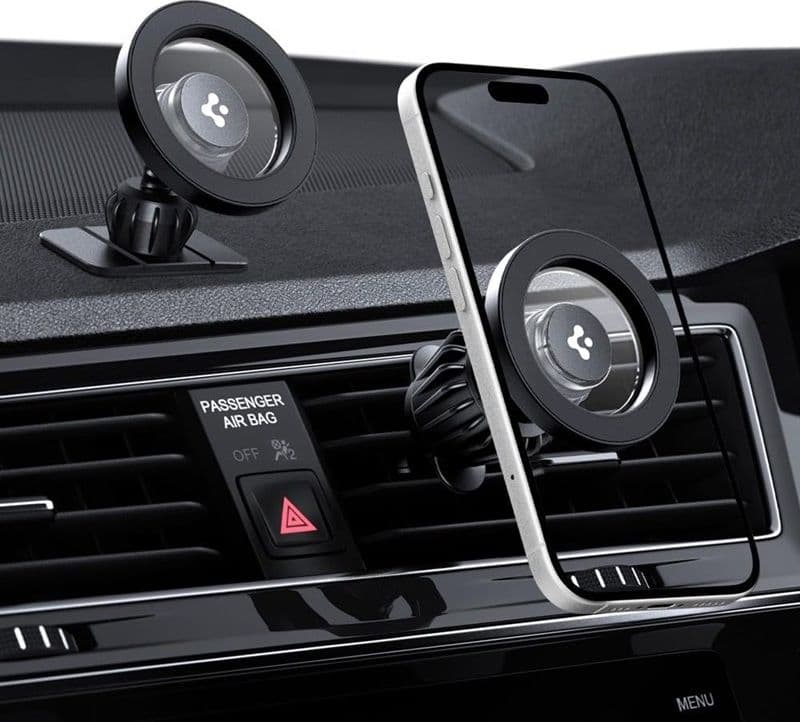 Spigen MFT13 Magnetic Dashboard & Vent Car Mount - Magnetic Car Holder MagSafe (Black) - 8