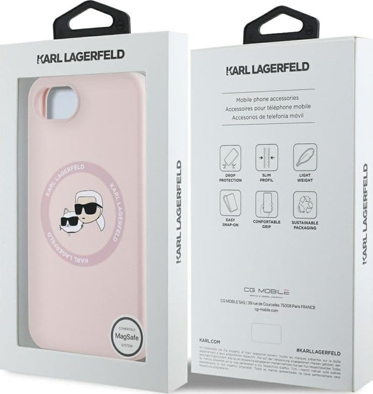Karl Lagerfeld Silicone Karl & Choupette Heads MagSafe - Case for iPhone 16e (pink) - 8