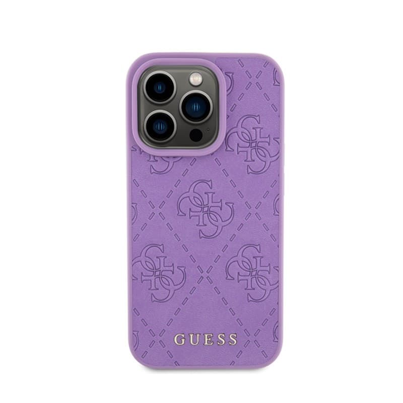 Guess Leather 4G Stamped - Case for iPhone 15 Pro (Purple) - 3