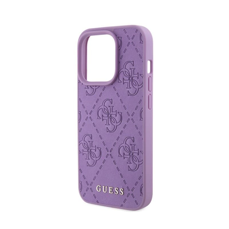 Guess Leather 4G Stamped - Case for iPhone 15 Pro (Purple) - 6