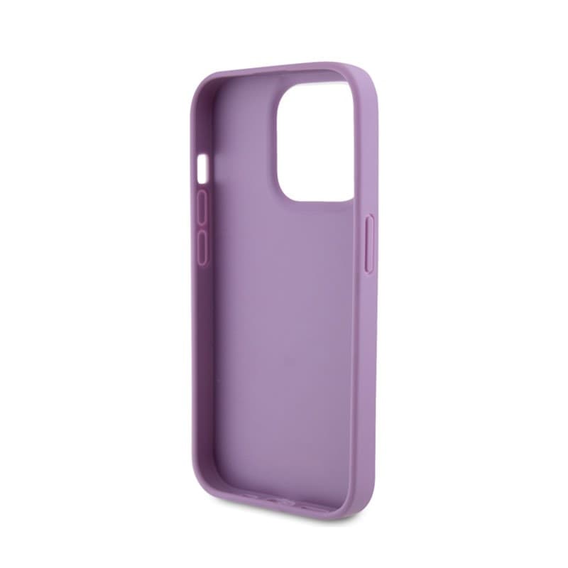 Guess Leather 4G Stamped - Case for iPhone 15 Pro (Purple) - 7