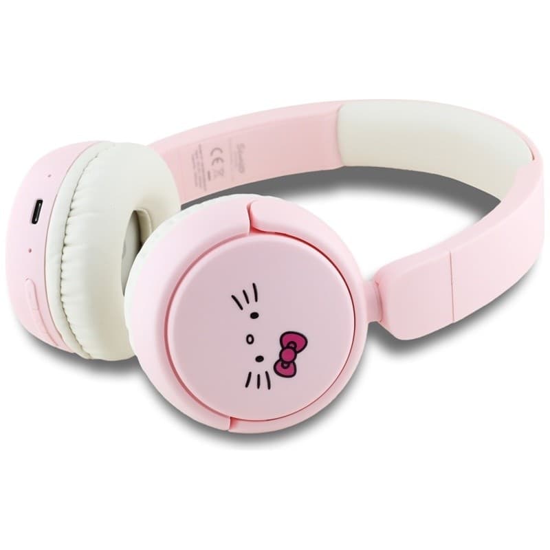 Hello Kitty Face Logo - Wireless Over-Ear Bluetooth Headphones V5.3 (Pink) - 2